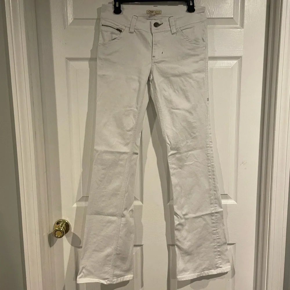CAbi White Denim Flare Jeans - Picture 2 of 8